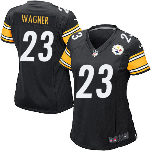 Women's Game Mike Wagner Nike Jersey Black Home - #23 NFL Pittsburgh Steelers